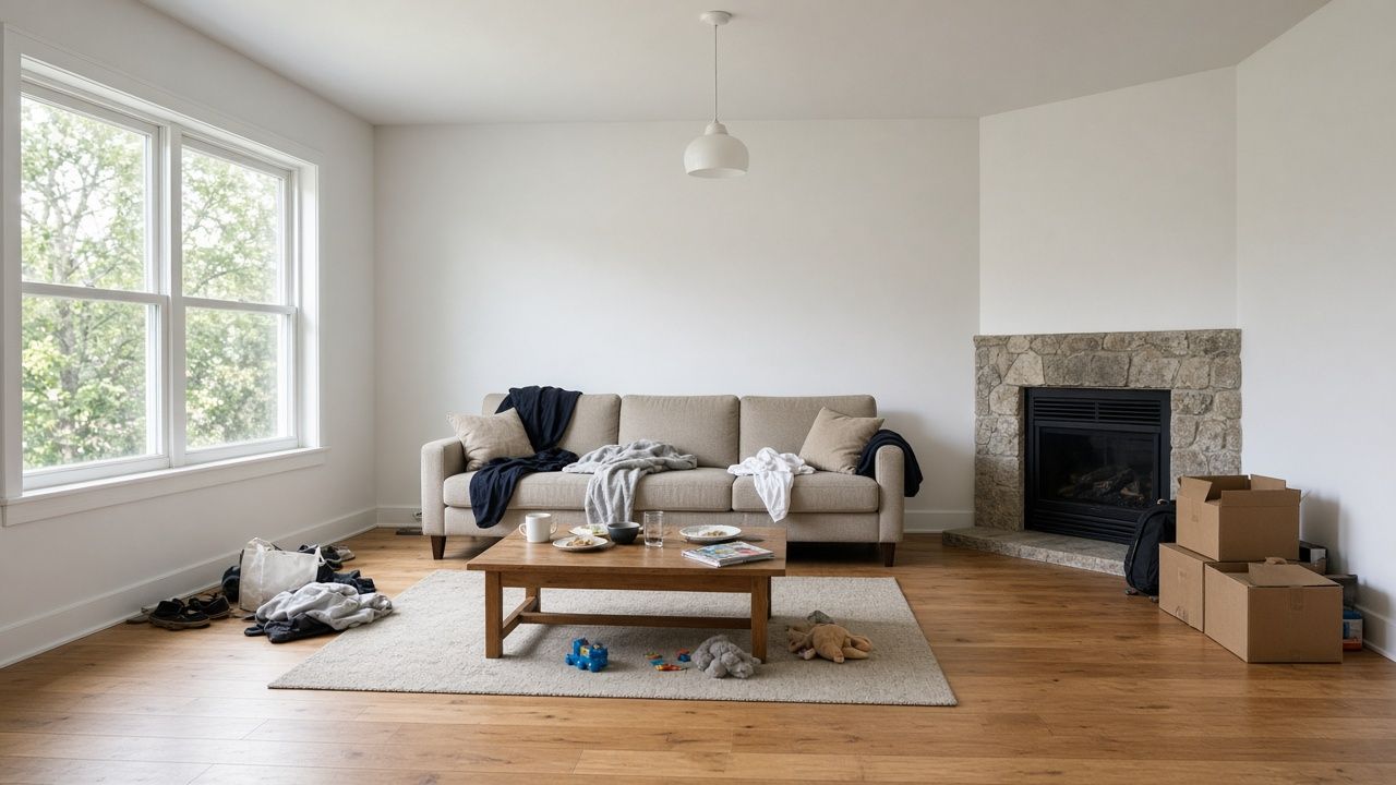 Living room, Before / After