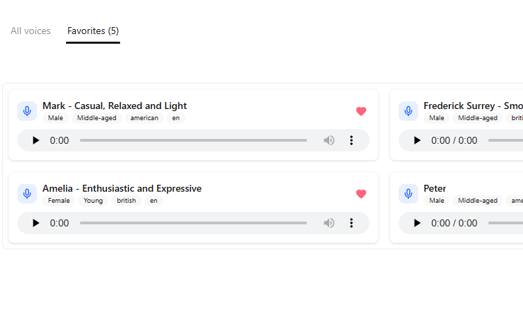 احفظ الأصوات في المفضلة